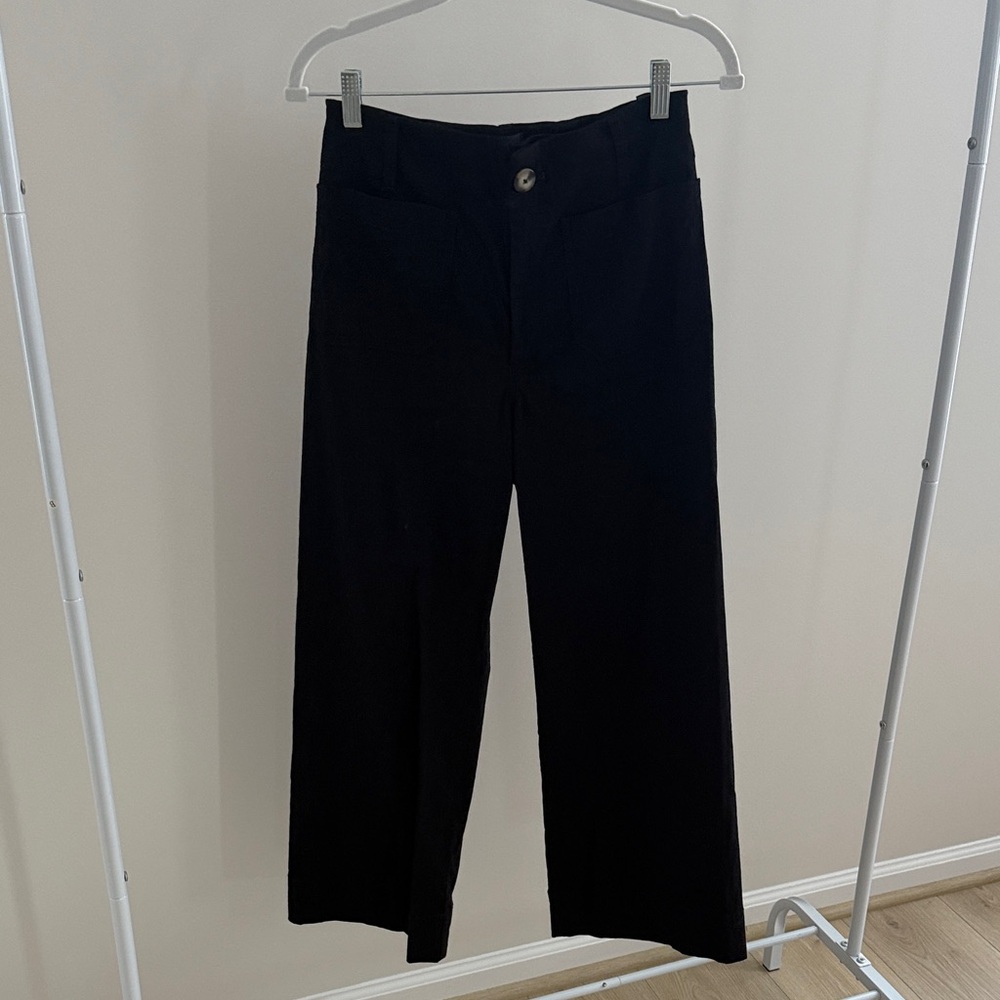 Anthropologie Colette Black Wide-Leg Trousers